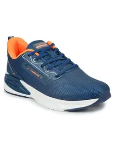 ABROS Optima Running Sports Shoes Breathable Upper Mesh with Eva Sole Memory Foam Insole Casual Walking & Gym Shoes for Mens (Teal/Orange 8)