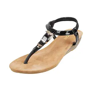 Mochi Womens Synthetic Black Sandals (Size (6 UK (39 EU))