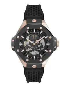 Philipp Plein Plein $keleton Royal Collection Luxury Mens Watch Timepieces with a Black Strap and Dial Featuring a Two Tone Case, Two Tone-PWPFA0224, OS, Philipp Plein | Plein $keleton Royal