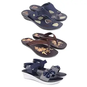 Women's Comfortable Sandal,Casual Lightweight Sandal for Everyday Wear | (COMBO-3)-1973-O21-1972-5