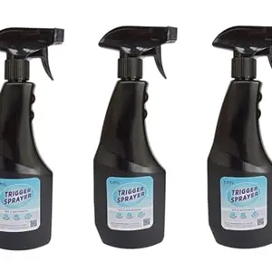 KWEL Spray Bottle for Sanitizer/Ironing/Garden/Office/Hospital/Multipurpose Use - Set of 3 - Black