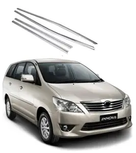 ROSHNEER Car Window Lower Garnish Stainless Steel Chrome Finish Exterior Compatible for Toyota INNOVA Model (2011-2012) Type-3 Set of 4 PCS