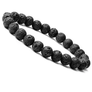 Lava Stone Natural Healing Bracelet – Certified 8mm Beads, Unisex, AAA Quality for Meditation, Success, Energy & Abundance – Pure & Original (Pack of 1)