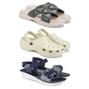 Women's Comfortable Sandal,Casual Lightweight Sandal for Everyday Wear | (COMBO-3)-1891-OO8-1972-6-EURO-37