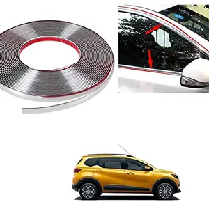 AUTOADDICT Auto Addict Car Side Window Door Beading Roll (10MM,20 Metres,Silver Chrome Strip) for Renault Triber