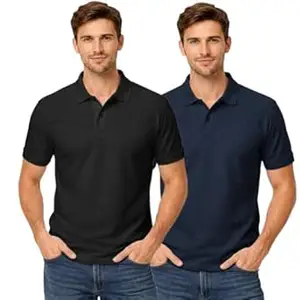DIAZ Men’s Half Sleeve Polo T-Shirt | Half Sleeves Polo Neck T Shirt for Men | Half Sleeve Polo Tshirt | Regular Fit Solid Casual Wear Office Wear T-Shirt-Pack of 2