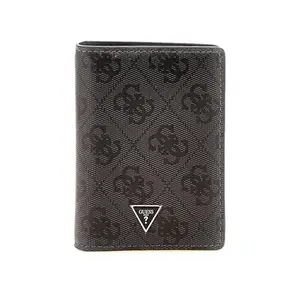 GUESS Black Monogram Leather Mito Card Holder