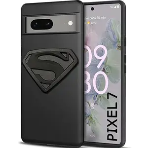 MattBlack Mobile Back Cover for Google Pixel 7 Mobile with Our Superhero 3D Embossed Black Silicone Mobile Back Cover (KL3012)