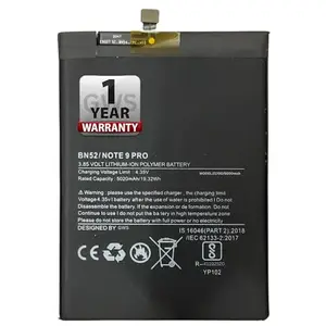 GWS Original BN52 Mobile Battery Compatiable for Redmi Mi Note 9 Pro (5020 mAh) - 1 Year Warranty..