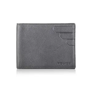POLICE (PT518903_4-1 Men's Wallet Genuine Leather Sleek Bolt Ultra Slim Travel Wallet - Grey