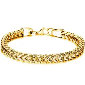STYLE KRAFT-Jewellery STYLE KRAFT Stylish Gold Bracelet For Boys Stainless Steel Golden Bracelet For Men Boys Love Gifts Mens Accessories Bracelets Biker Stylish Bracelet Adjustable Bracelet