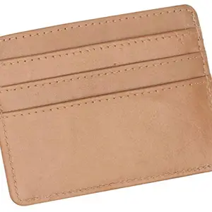 Men Brown Original Leather RFID Card Holder 5 Card Slot 1 Note Compartment