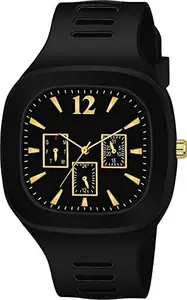 R1O - Mens Watches Square Multi DIAL Analog Silicon PU Strap ADDI Analog Watch - for Boys Pack of 1