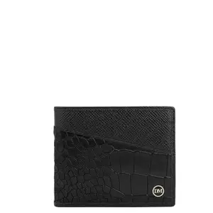 Da Milano RFID Protected Leather Wallet for Men with Card Slot - Black