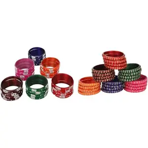 Somil Combo Bangles Set For Women & Girls | Multi-Color Chudi | Wedding, Festival, Daily & Occasion Use, Pack Of 48, Multicolor -A239