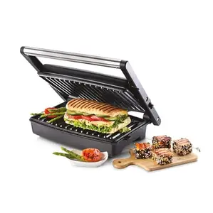 Usha iChef Sandwich Grill | 1500 Watt| Large 2 Slice Flat Bread Griller | 0-180° Flat Bed | Floating Hinge Design | 2 stage Thermal Safety| 2 Years Warranty (Stainless steel)