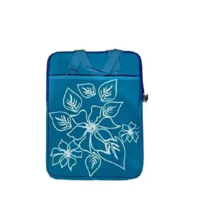 C CENQ CENQ 14 inch Laptop Sleeve | Trendy Looking, Cool Laptop Bag for Boys and Girls | Waterproof, Zipper Bag for Office, College, Travel (Blue Floral Print)