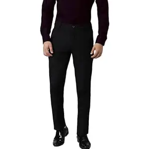 SUBTRACT Men 4 Way Stretch Wrinkle Free Slim Fit Formal Trouser with 2 inch Flexible Waistband | Men's Pants for Office or Party