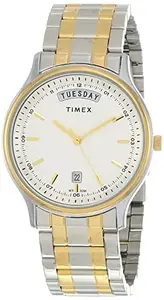 Timex Analog White Dial Men's Watch-TW0TG5909 Stainless Steel, Multicolor Strap