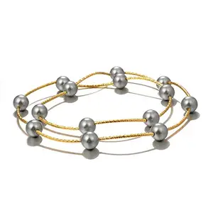 Shining Diva Fashion Latest Stylish Pearl Design Choker Necklace for Women (Grey) (10915np)