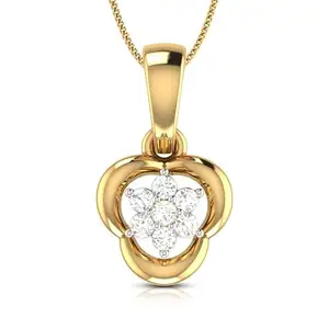 GOLDHARTZ Radiant 7 Stone Rose Flower Necklace Pendant with Chain | Symbolic Elegance | Floral Design | 925 Sterling Silver | 18kt Gold & Yellow Gold Overlay | Handcrafted