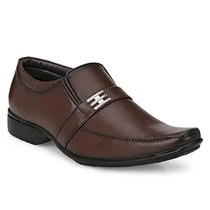 Leepeeter Synthetic Leather Formal Shoes for Men (Brown, UK Footwear Size System, Adult, Men, Numeric, Medium, 6)