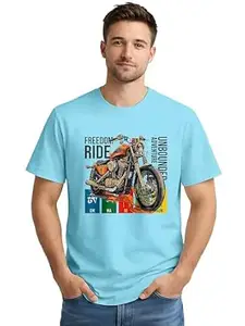 ENCIGER Men’s Cotton Printed T-Shirt | Graphic Casual Tee Round Neck Half Sleeve | Stylish Regular Fit