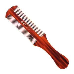 Roots Classic Comb with Handle | Fine Teeth for Precise Styling | Smooth Round Tips Prevent Hair & Scalp Damage | Reduces Static & Frizz | for Men & Women | Model No. 39 Brown