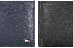 Tommy Hilfiger Leather Men Wallet (Blue), Leather Men Wallet (Black)