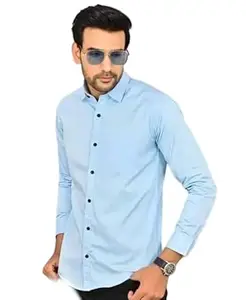Mahima Ethnic Centre's Men’s Solid Formal Shirt Cotton Slim Fit Business Casual Button Down