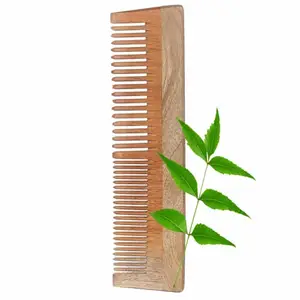 Nawal Kachi Neem Wooden Comb | Hair Growth and Dandruff | Men & Women | 100% Organic | Pure | Handmade Comb | Treated with Neem oil | Dual Tooth