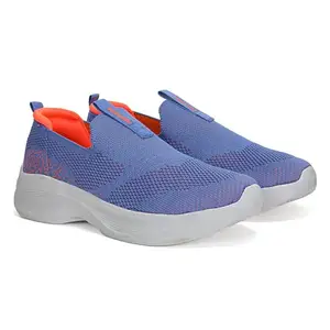 Aqualite Galaxy-02 Casual Shoes for Women Stylish, Comfortable Ladies Footwear for Walking, Travel, Office, Shopping | Mesh Slip-On, Foam EVA Sole, No Heel Rslate Orange Size-7