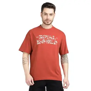 Royal Enfield Re Camo Stencil T Shirt (Size: L)-TSS250026-RUST