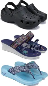 BERSACHE Extra Soft Classic Casual Slippers for Women with Regular wear | Ultra Soft & Flexibility Technology | Combo(P)-7068-1947-1888 Multicolor