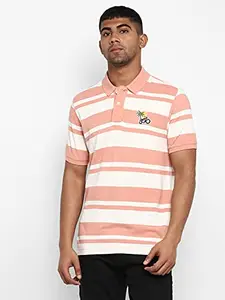 Royal Enfield Coastal Stripe Polo T-Shirt Peach M