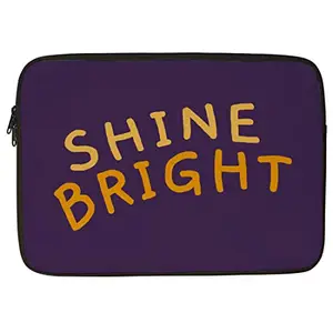 Crazyify Shine Bright Printed Laptop Sleeve/Laptop Case Cover/Laptop Bag 14 inch with Shockproof & Waterproof Linen On All Inner Sides | MacBook/Laptop Sleeve for Men & Women