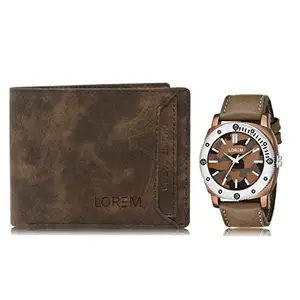 LOREM LOREM Combo of Men Watch & Artificial Leather Wallet-FZ-WL04-LR53