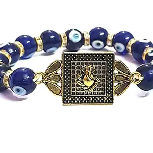 ASTROGHAR God Ganesha Ganesh Ji Evil Eye Powered Protection And Peace Multi Colour Bracelet For Men And Women