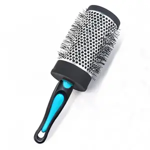 BlackLaoban Large Hot Curl Hair Brush For Blow Drying, Styling, Curling, Straighten High-resistance Ceramic Brush For All Type Hairs Women & Men HBM5 (Blue)