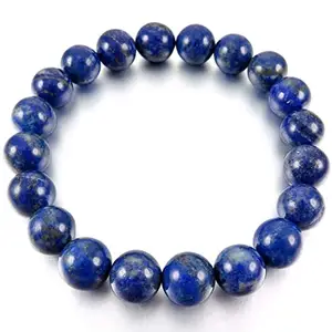 Vakiria 8 mm Lapis Lazuli Semi Precious Stone Bracelet| Bracelet for Reiki Healing and Crystal Healing Stones Bracelet (Blue)