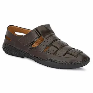 Buxton Comfortable Roman Sandals For Men (BROWN, numeric_6)