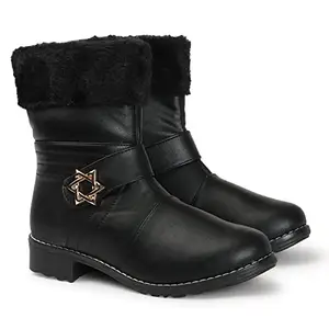 STRASSE PARIS Women's Boots | Synthetic Leather, Trendy, Comfortable, Zipper Boots for Casual, Outdoor and Holiday Outings