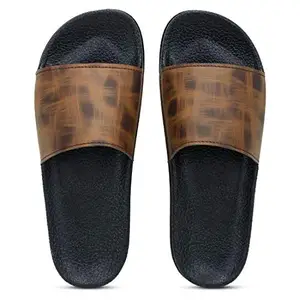 Women Brown Color Synthetic Material (Size-4) Casual Sliders