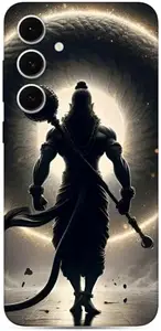 Shree Hanuman Design Phone Skin Wrap, Triple Camera Compatible S24 FE Cover