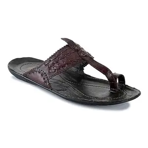 ID Brown Slip-On Kolhapuri Ethnic Style Slippers for Men