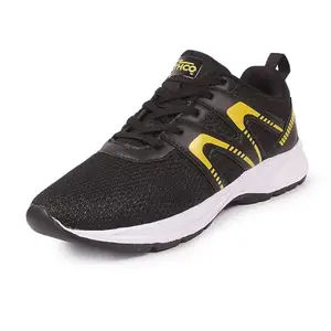 ATHCO Men's Ohio Black Yellow Running Shoes_10 UK (ATHST-18)