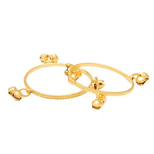 Superstore18 Gold plated ghungroo adorned, expandable free size Bangle, Kada, Nazariya for New borns (0-1yrs)