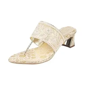 Metro Women Ethnicwear Embroidered Block Heel Sandal