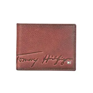Tommy Hilfiger Michelin Men Leather Global Coin Wallet Wine