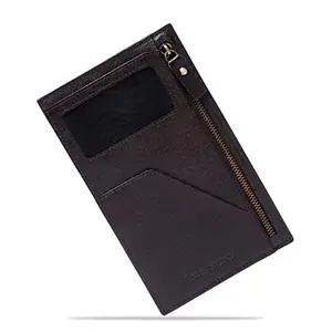 LOUIS STITCH Mens Brown Italian Saffiano Leather Passport Holder RFID Blocking Multiple Card Slots Handmade Premium Slim Wallets Unisex (PHCZBB_GE)